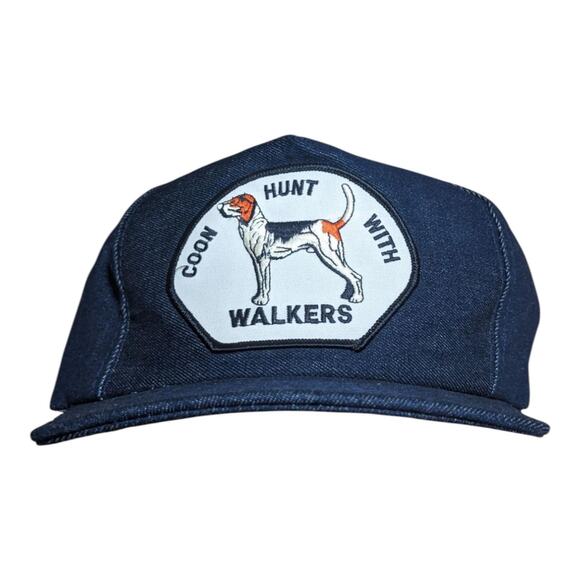 Vintage Coon Hunt with Walkers Trucker Hat Snapback Denim Cap Hunting Dog - Picture 1 of 4
